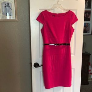 Sheath dress- lots of detail.  Boat neck, cap sleeve.